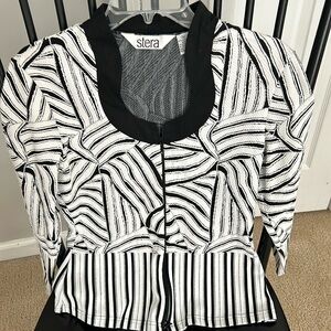 Black and white dressy top